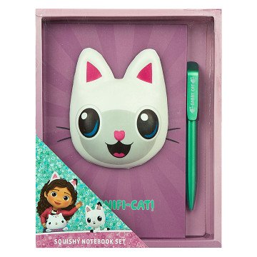 Squishy-Notizbuch Gabby's Dollhouse mit Stift