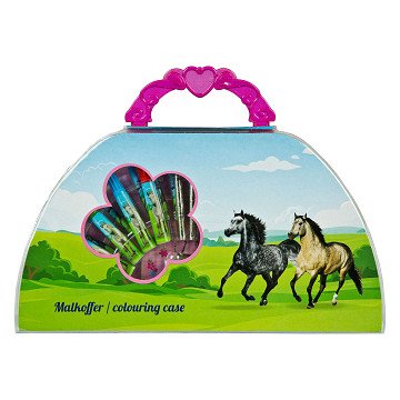 Coloring suitcase Horses, 51 pcs.