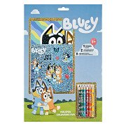 Kleurblok Bluey met Kleurpotloden en Stickers
