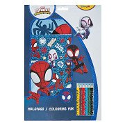 Kleurblok Spidey met Kleurpotloden en Stickers