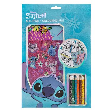 Kleurblok Stitch met Kleurpotloden en Stickers