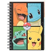 Notitieboek met 3 Tabbladen Pokemon
