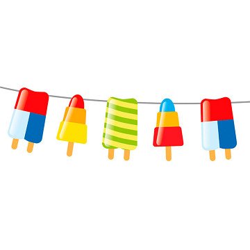 Sommerparty-Eiscreme-Girlande, 10 m.