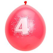 Zahlenballons 4 Jahre, 8St.