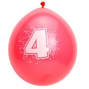 Zahlenballons 4 Jahre, 8St.