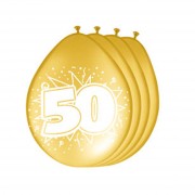 Cijfer Ballonnen 50 jaar Goud, 8st.