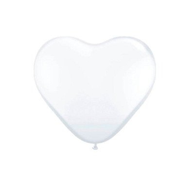 Herzballons - Weiß, 8 Stk.