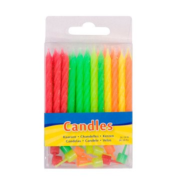 Neon Candles, 24pcs.