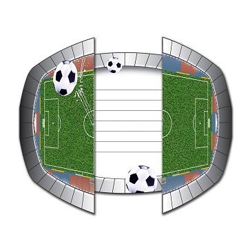 Fußball-Einladungen, 8 Stück.