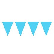 Hellblaue Mini-Wimpelkette, 3 m.