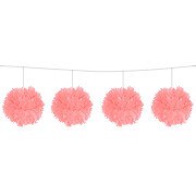 Rosa Pompon-Girlande