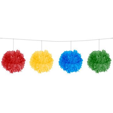Bunte Pompom-Girlande