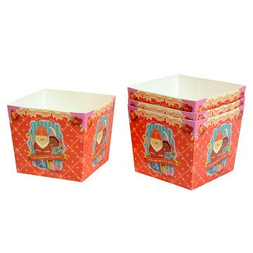 Papieren Pepernoot Bakje Sint Vintage, 4st