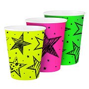 Neon-Partybecher, 6-tlg.