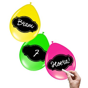 Writable Balloons Neon, 6 pcs.