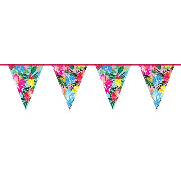 Flag line Tropical Flowers, 10mtr.