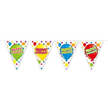 Wimpelkette „Happy Birthday“, 6 m.