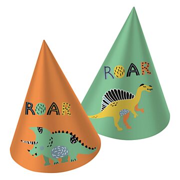 Paper Party Hats Dino Roars, 6 pcs.