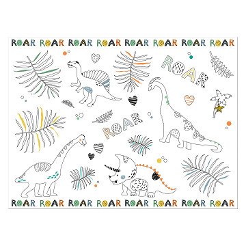 Coloring page Placemat Dino Roars, 6 pcs.