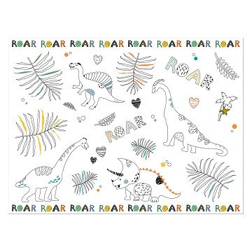 Coloring Page Placemat Dino Roars, 6 pcs.