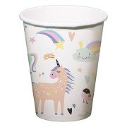Pappbecher Einhörner & Regenbogen 250ml, 6 Stk.