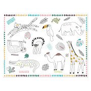 Ausmal-Tischsets Wilde Tiere 6tlg.