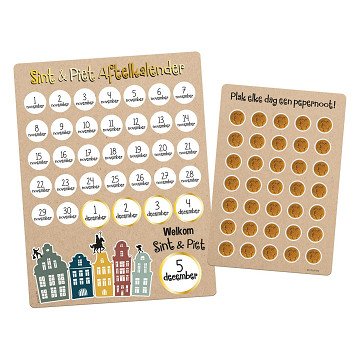 Sinterklaas Aftelkalender met Stickers Welkom Sint & Piet