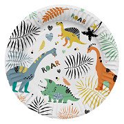 Dino Roars plates, 8 pcs.