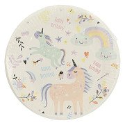 Plates Unicorns & Rainbows, 8pcs.