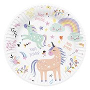 Plates Unicorns & Rainbows, 8pcs.