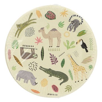 Zoo Party Plates, 8 pcs.