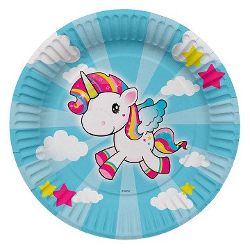 Einhorn-Teller, 8-tlg.