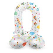 Stehender Folienballon Joyful Party Zahl 0 -72cm