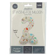 Stehender Folienballon Joyful Party Zahl 2 -72cm