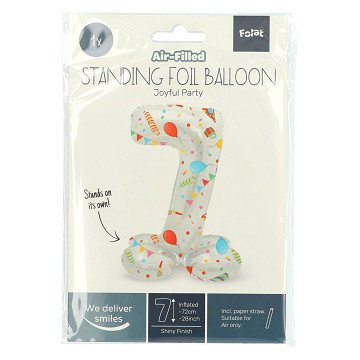 Standing Foil Balloon Joyful Party Number 7 -72cm