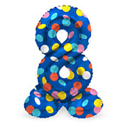 Standing Foil Balloon Colorful Dots Number 8 - 72cm