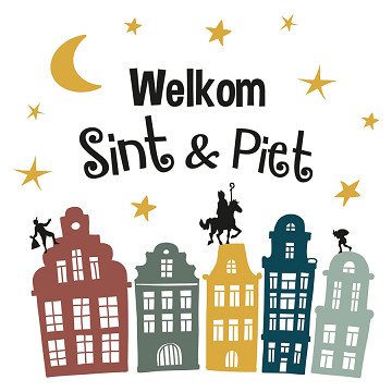 Fensteraufkleber Willkommen Sint & Piet