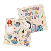 Napkins Welcome Santa & Pieten, 20 pcs.