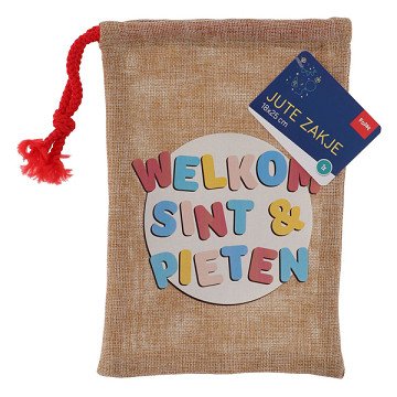 Jute Gingerbread Bag Welcome Saint Nicholas & Pieten