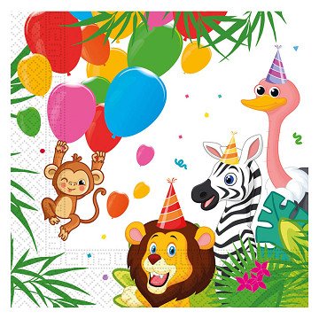 Papierservietten FSC Jungle Balloons, 20 Stück.