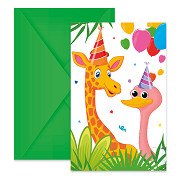 Invitations and Envelopes FSC Jungle Balloons, 6 pcs.