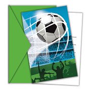 Einladungen und Umschläge FSC Fußballfans, 6 Stück,