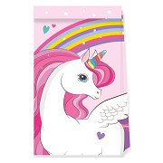 Papier-Partytüten FSC Einhorn Regenbogenfarben, 4 Stück.