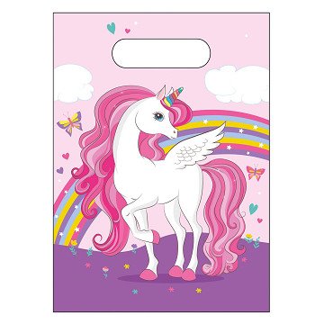 Partytüten Einhorn Regenbogenfarben, 6 Stk.