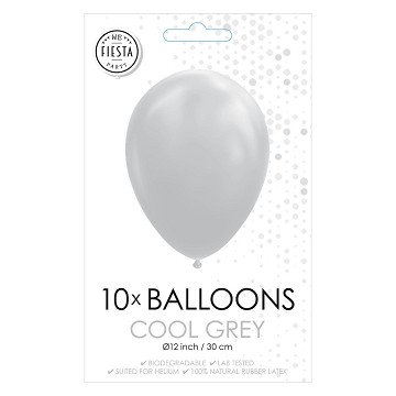 Luftballons Cool Grey, 30cm, 10 Stk.
