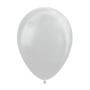 Ballonnen Metallic Zilver 30cm, 10st.