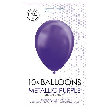 Luftballons Metallic Lila 30cm, 10 Stk.