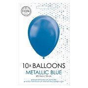 Luftballons Metallic Blau 30cm, 10Stk.