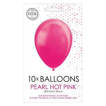 Luftballons Pearl Hard Pink 30cm, 10 Stk.