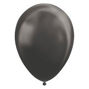 Ballonnen Metallic Zwart 30cm, 10st.